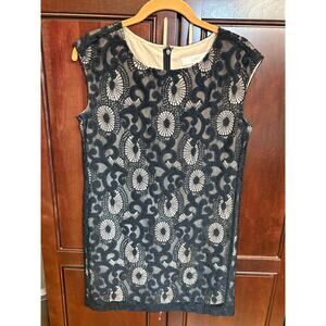 LOFT Black Lace Shift Dress Size 2P